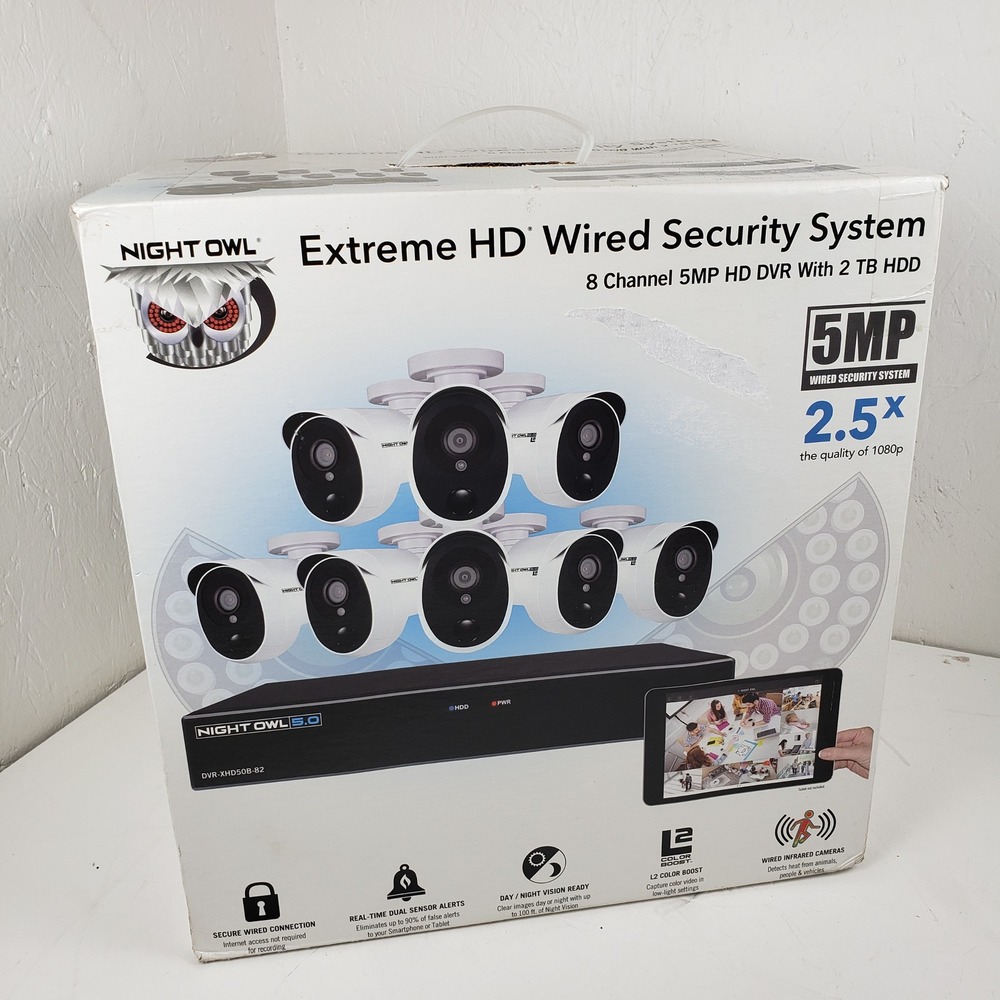 Night Owl Extreme HD 8 Channel 8 Camera 5MP Wired Security System 2TB DVR